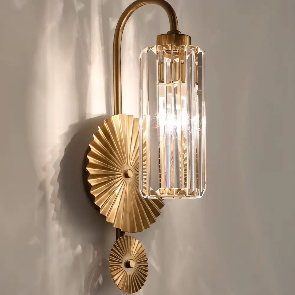 Luminaria Arandela Cristal Dourada Moderna Minimalista Radiant
