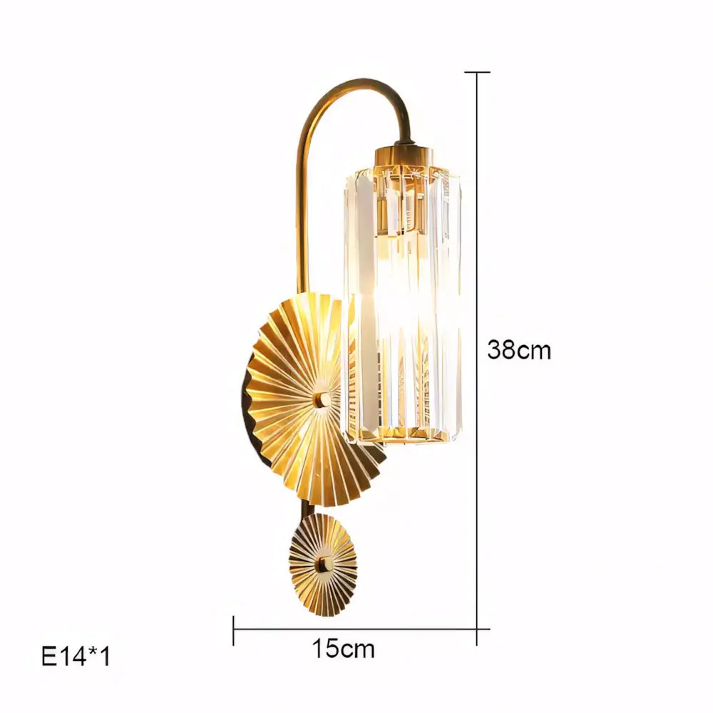 Luminaria Arandela Cristal Dourada Moderna Minimalista Radiant