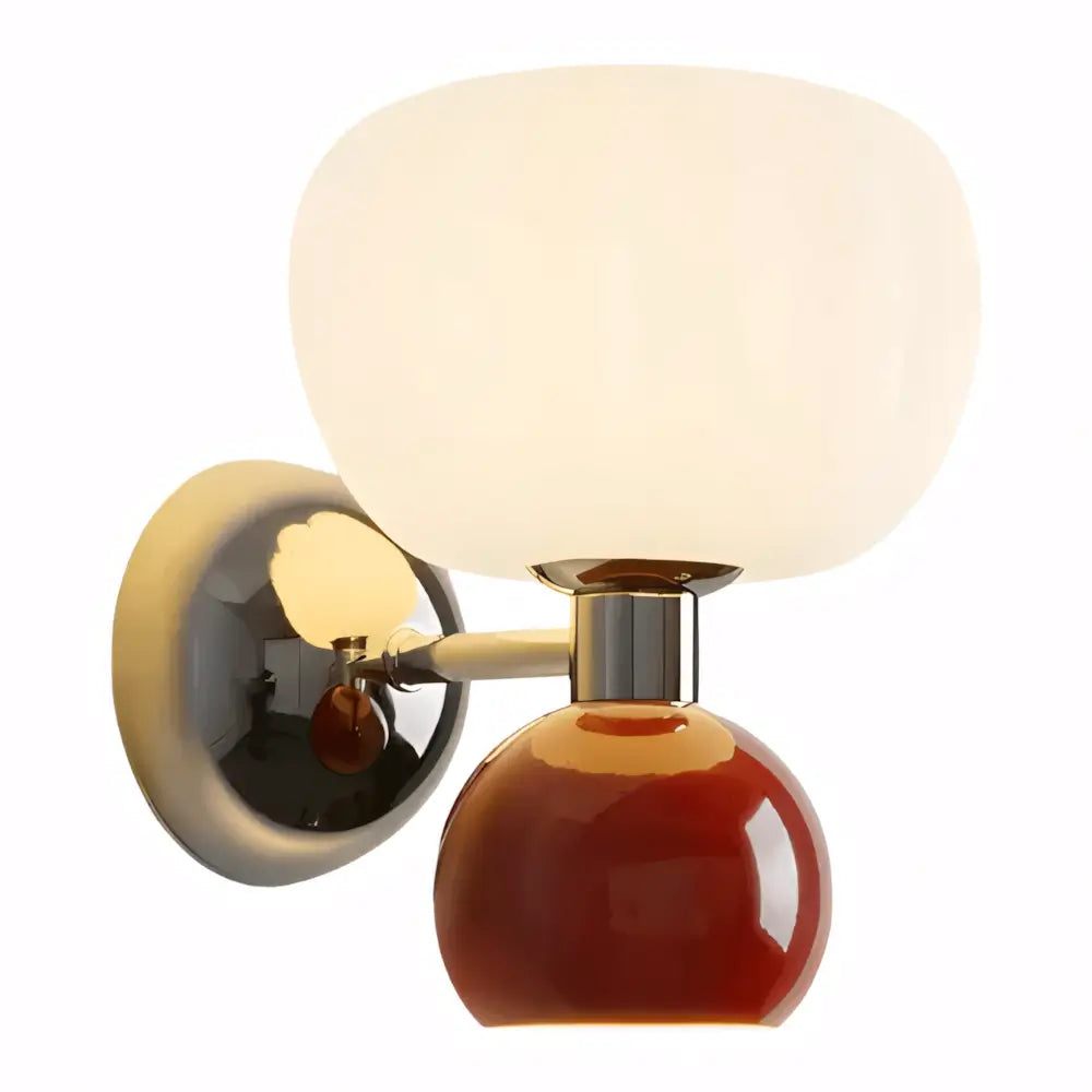 Luminaria Arandela Vidro Dupla Moderna Minimalista Radiant vermelha