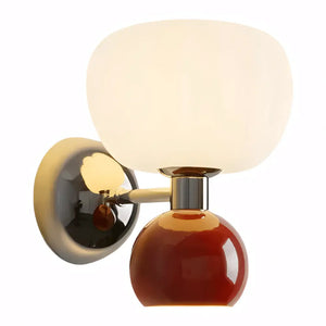 Luminaria Arandela Vidro Dupla Moderna Minimalista Radiant vermelha