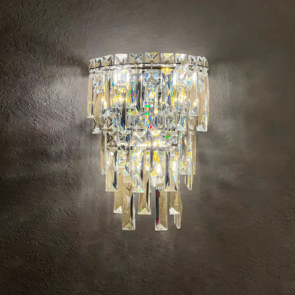 Luminária Arandela de Cristal Moderna Prata