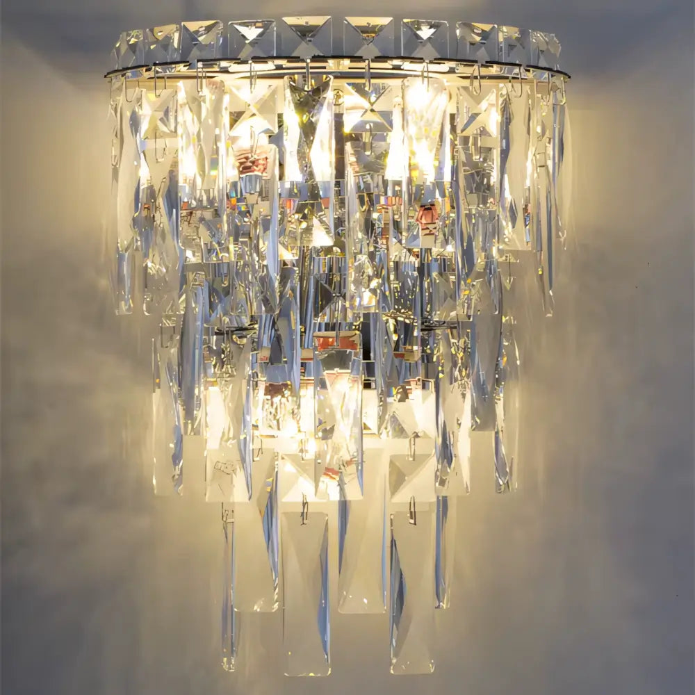 Luminária Arandela de Cristal Moderna Prata