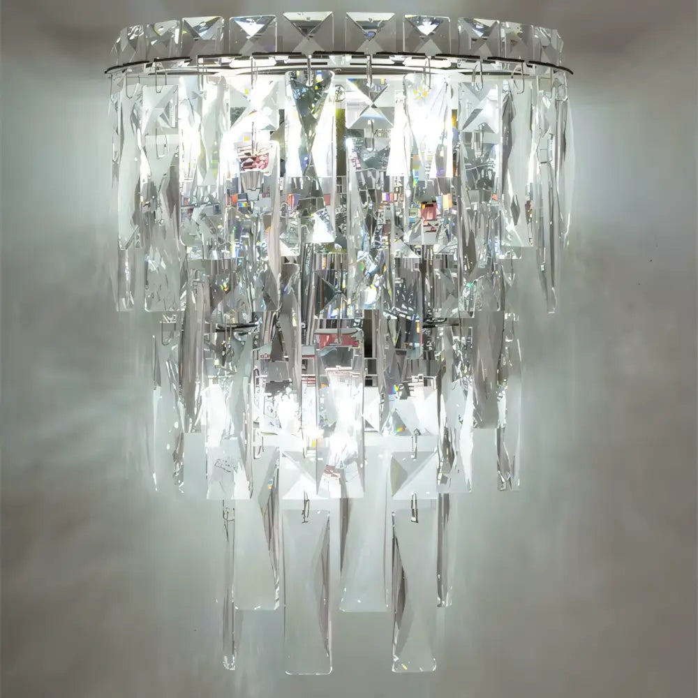 Luminária Arandela de Cristal Moderna Prata