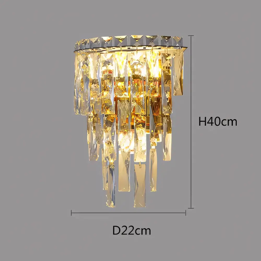 Luminária Arandela de Cristal Moderna Dourada 