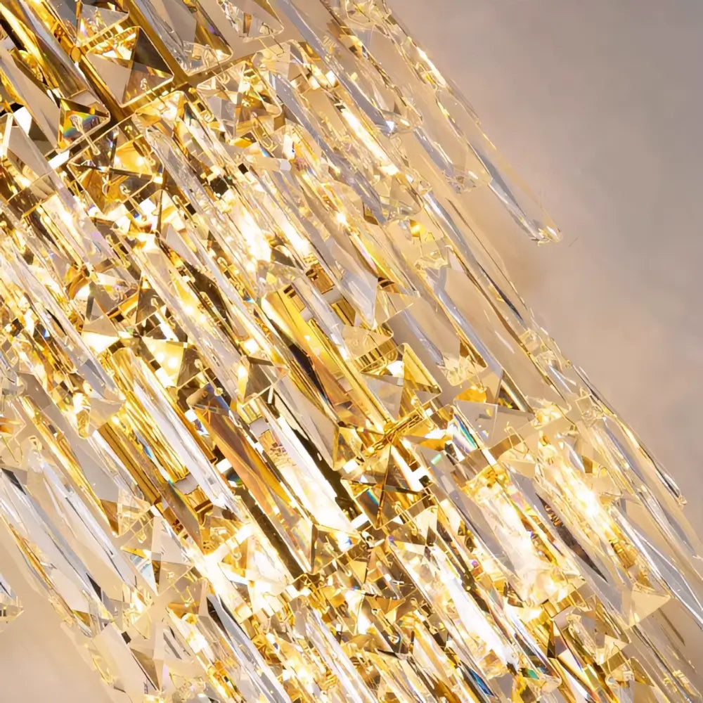 Luminária Arandela de Cristal Moderna Dourada 