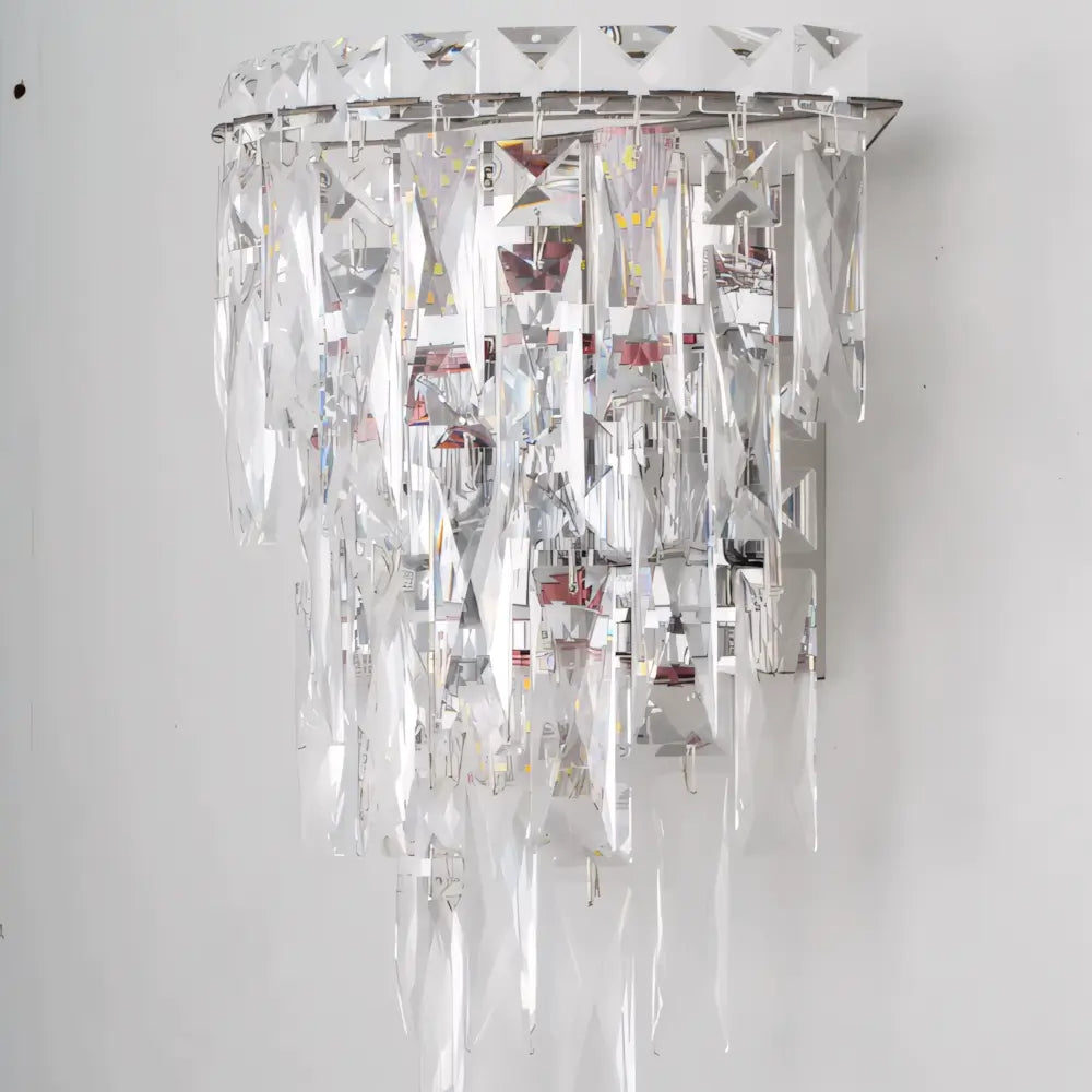 Luminária Arandela de Cristal Moderna Prata