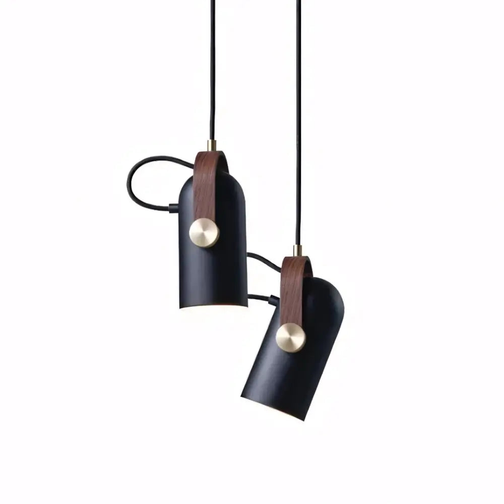 Luminária Pendente Articulada Metal Moderna Minimalista Radiant Preto Duplo
