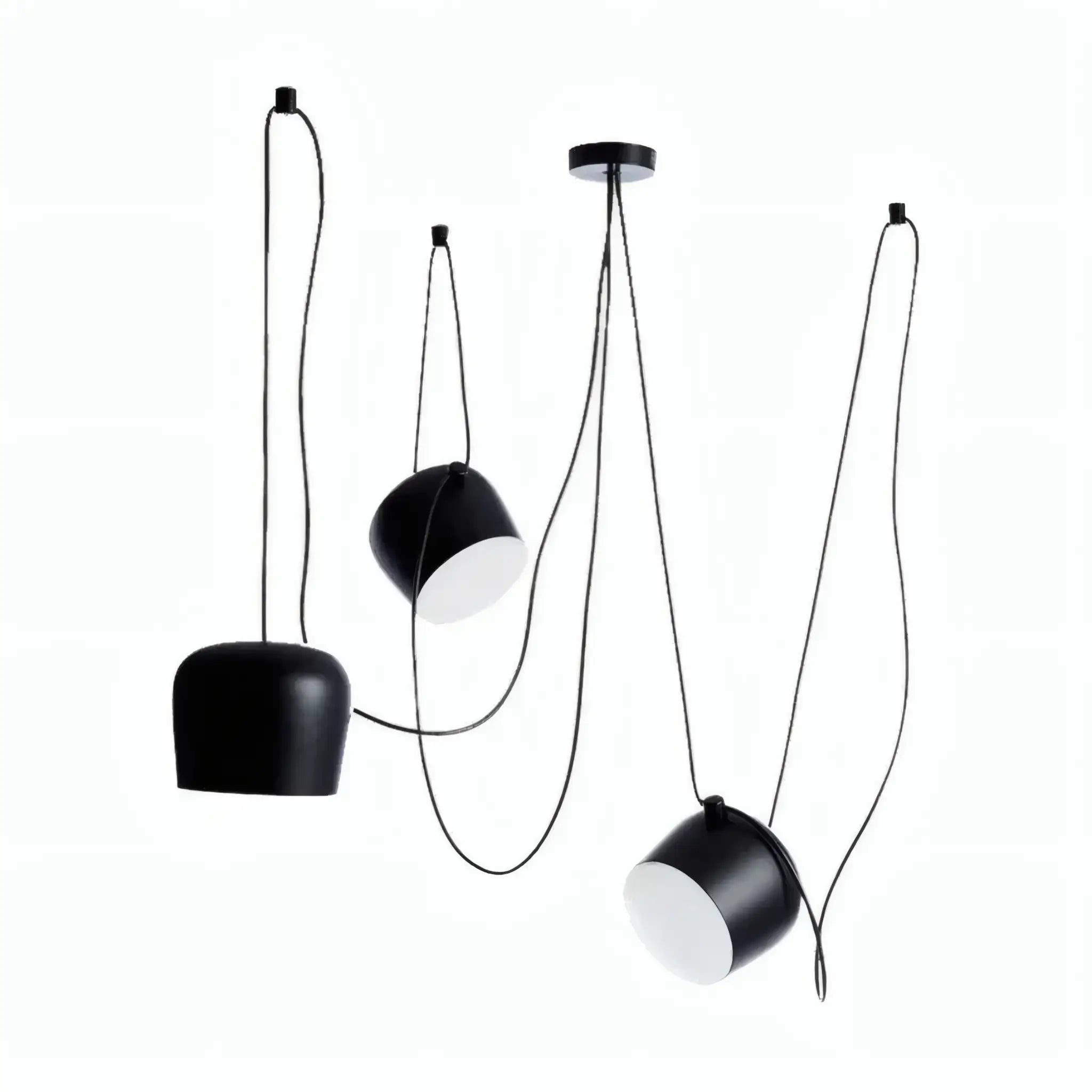 Luminária Pendente Cluster Contemporânea Múltiplo em Alumínio Preto Fosco Aim