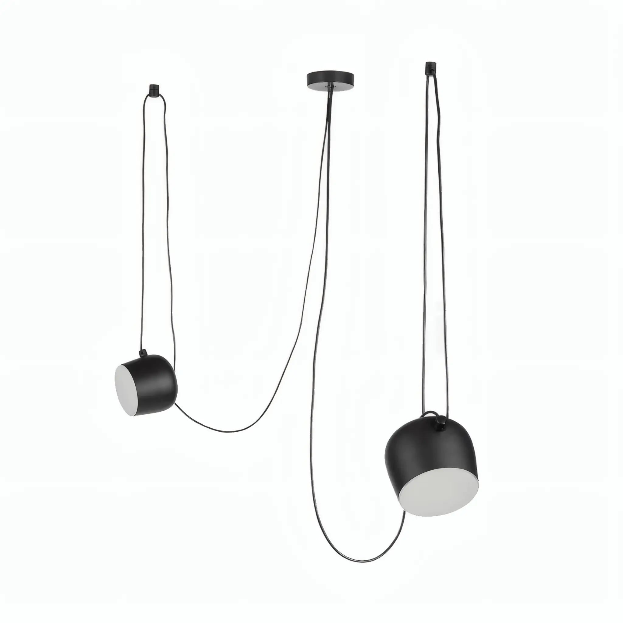 Luminária Pendente Cluster Contemporânea Múltiplo em Alumínio Preto Fosco Aim