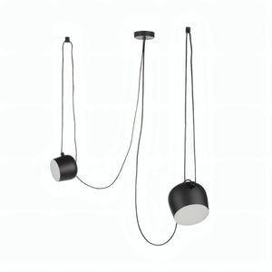 Luminária Pendente Cluster Contemporânea Múltiplo em Alumínio Preto Fosco Aim