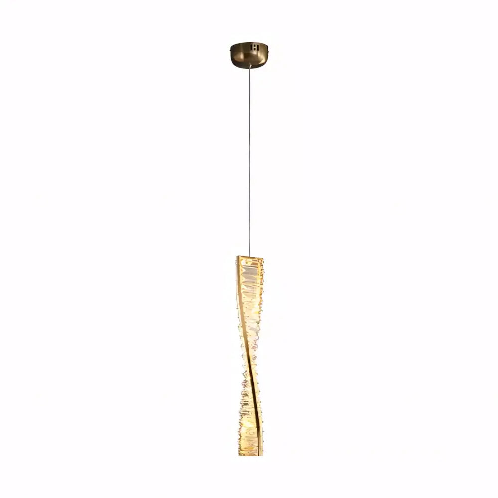 Luminaria Pendente Cristal Dourado Moderno Minimalista Radiant