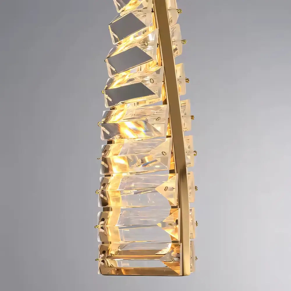 Luminaria Pendente Cristal Dourado Moderno Minimalista Radiant