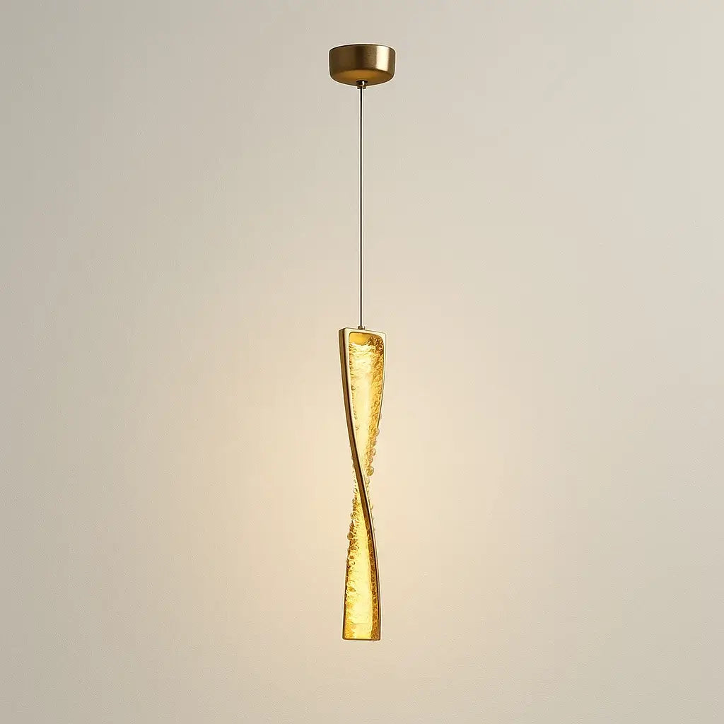 Luminária Pendente Cristal Dourado Moderno Minimalista Radiant