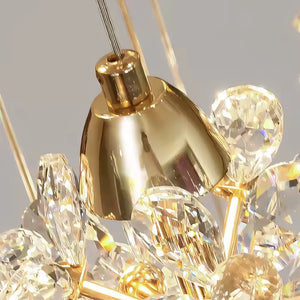 Luminária Pendente Cristal Dourado Moderno Minimalista Vidro Radiant