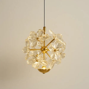 Luminária Pendente Cristal Dourado Moderno Minimalista Vidro Radiant