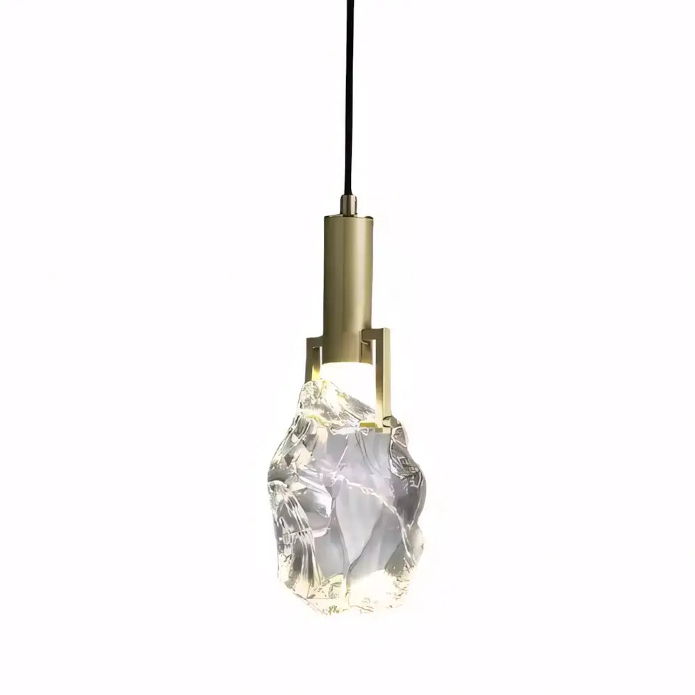 Luminaria Pendente Cristal Moderno Minimalista Dourado Radiant