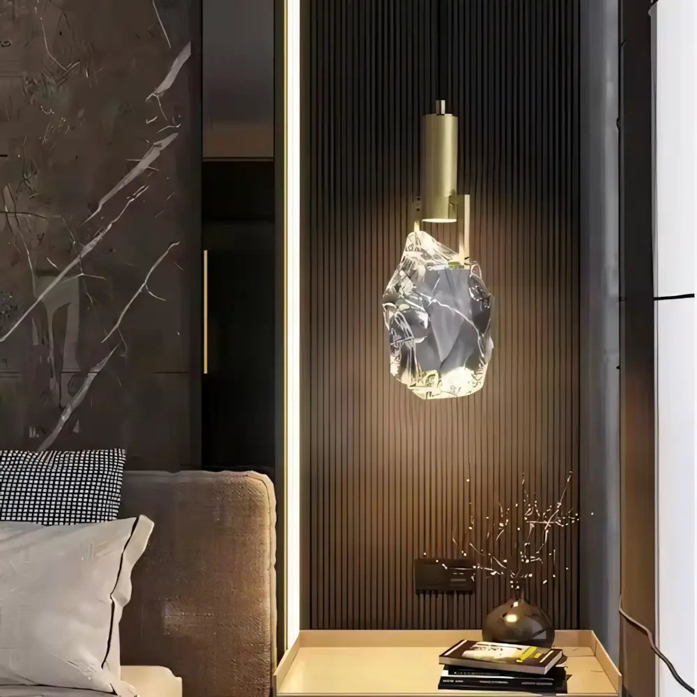 Luminaria Pendente Cristal Moderno Minimalista Dourado Radiant