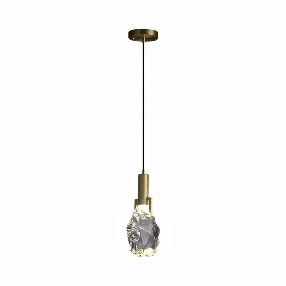 Luminaria Pendente Cristal Moderno Minimalista Dourado Radiant