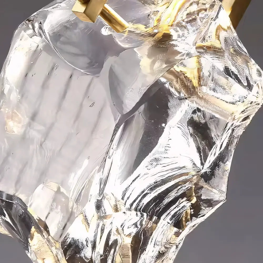 Luminaria Pendente Cristal Moderno Minimalista Dourado Radiant