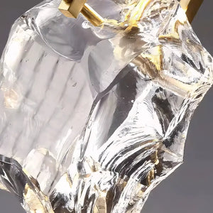 Luminaria Pendente Cristal Moderno Minimalista Dourado Radiant