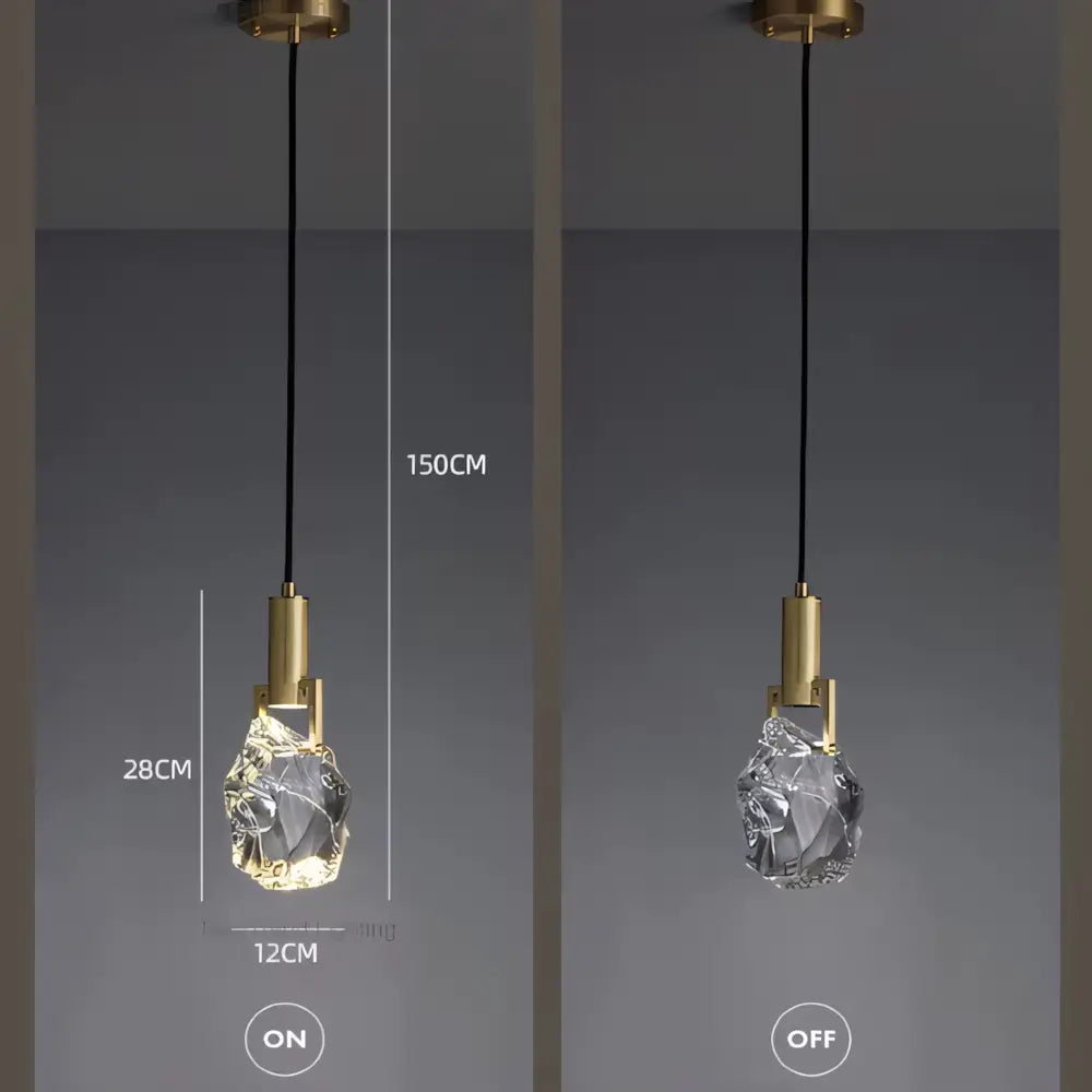 Luminaria Pendente Cristal Moderno Minimalista Dourado Radiant