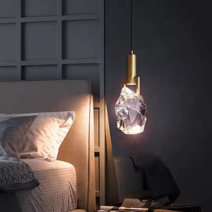 Luminaria Pendente Cristal Moderno Minimalista Dourado Radiant