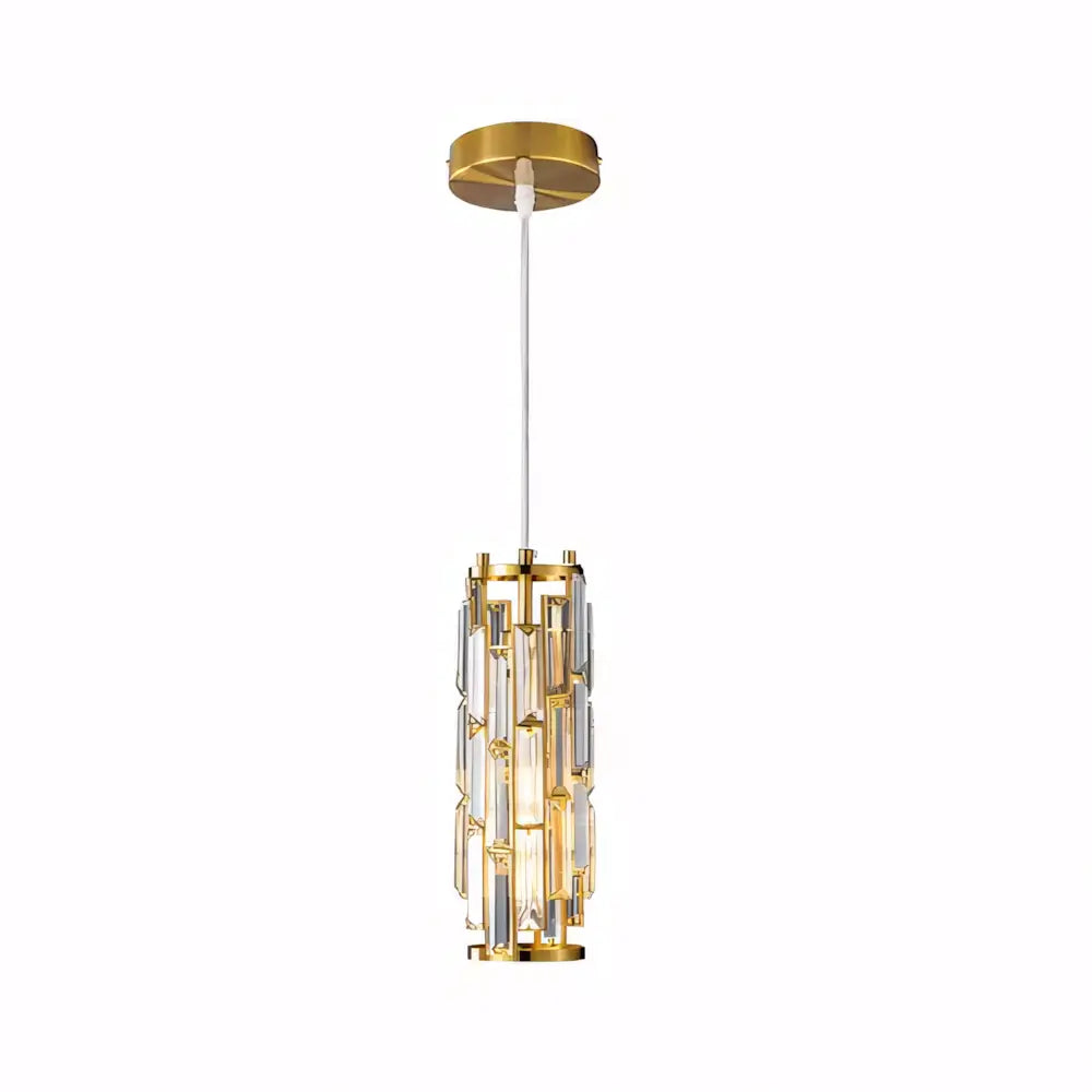 Luminaria Pendente Cristal Vidro Moderno Minimalista Radiant Dourado