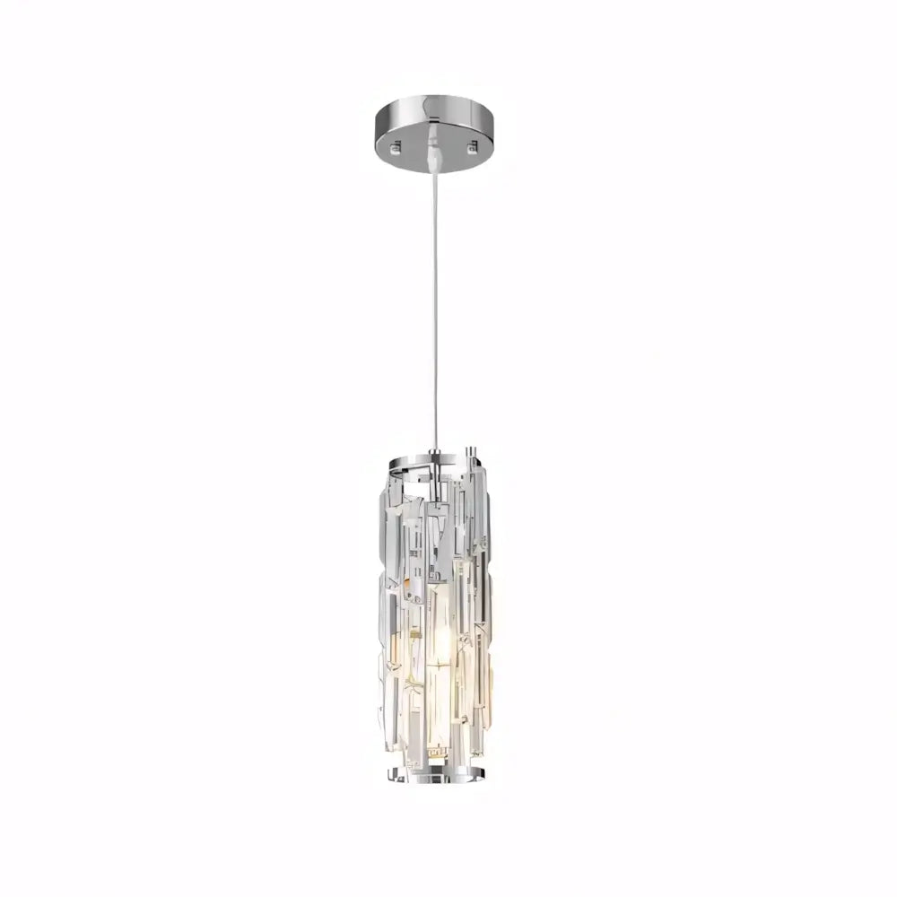 Luminaria Pendente Cristal Vidro Moderno Minimalista Radiant Prata Cromado