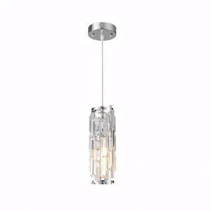 Luminaria Pendente Cristal Vidro Moderno Minimalista Radiant Prata Cromado