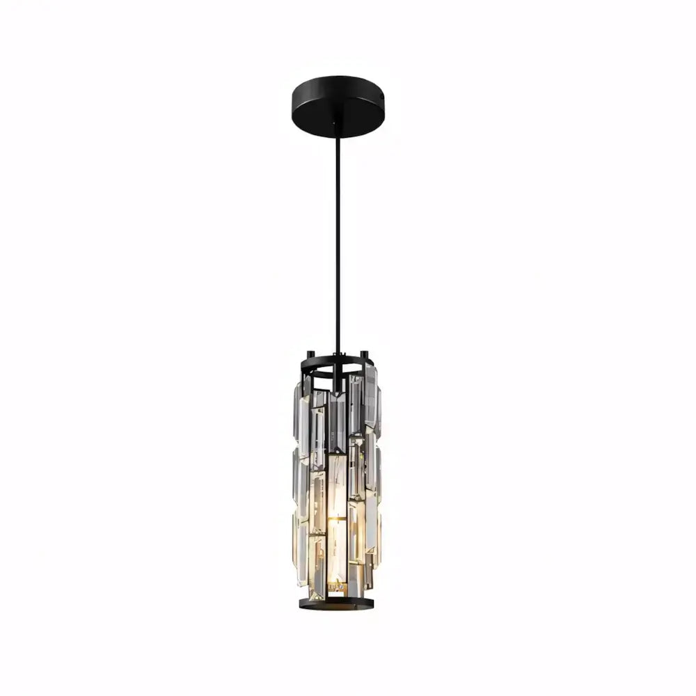 Luminaria Pendente Cristal Vidro Moderno Minimalista Radiant Preto