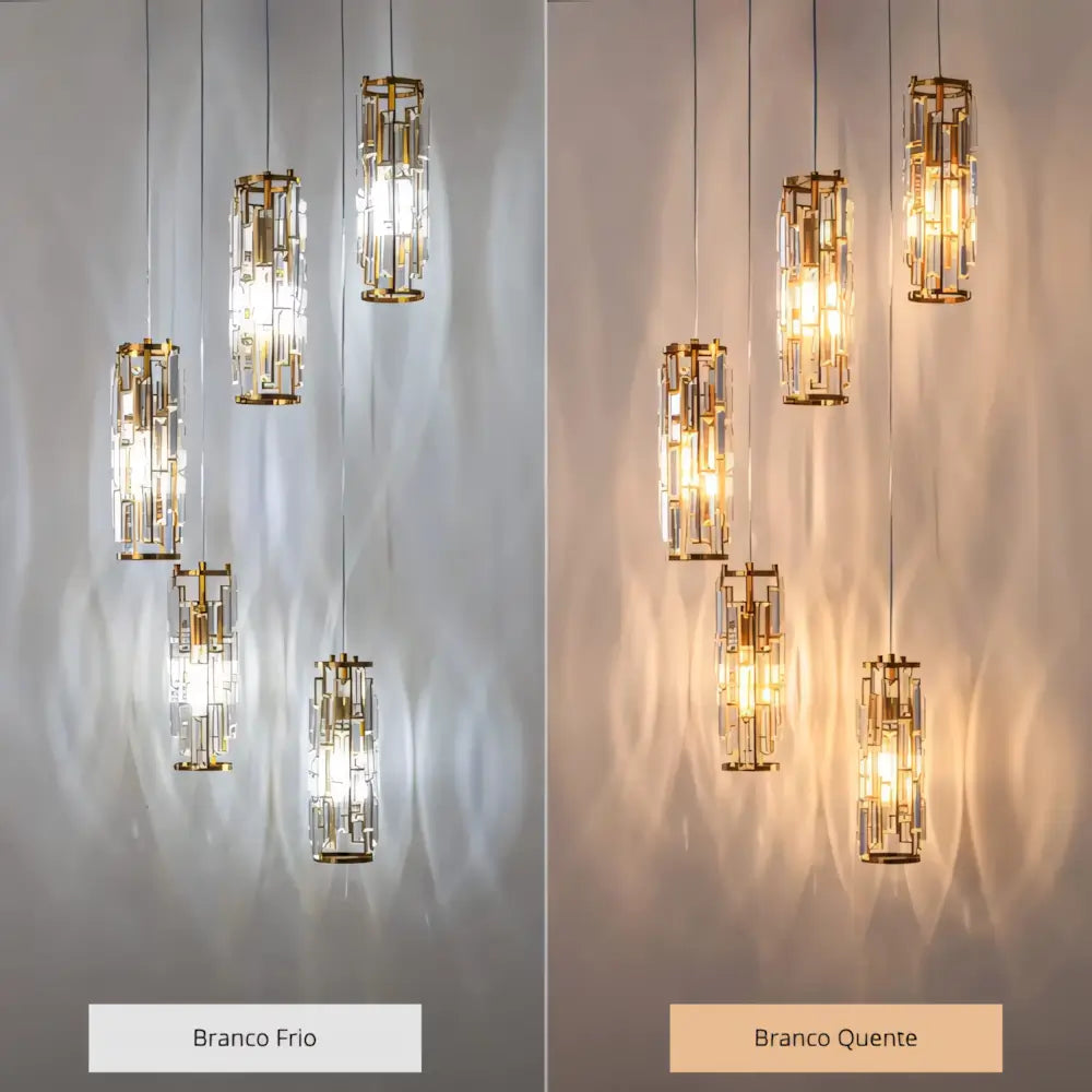 Luminaria Pendente Cristal Vidro Moderno Minimalista Radiant