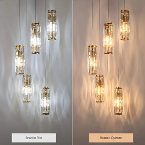 Luminaria Pendente Cristal Vidro Moderno Minimalista Radiant