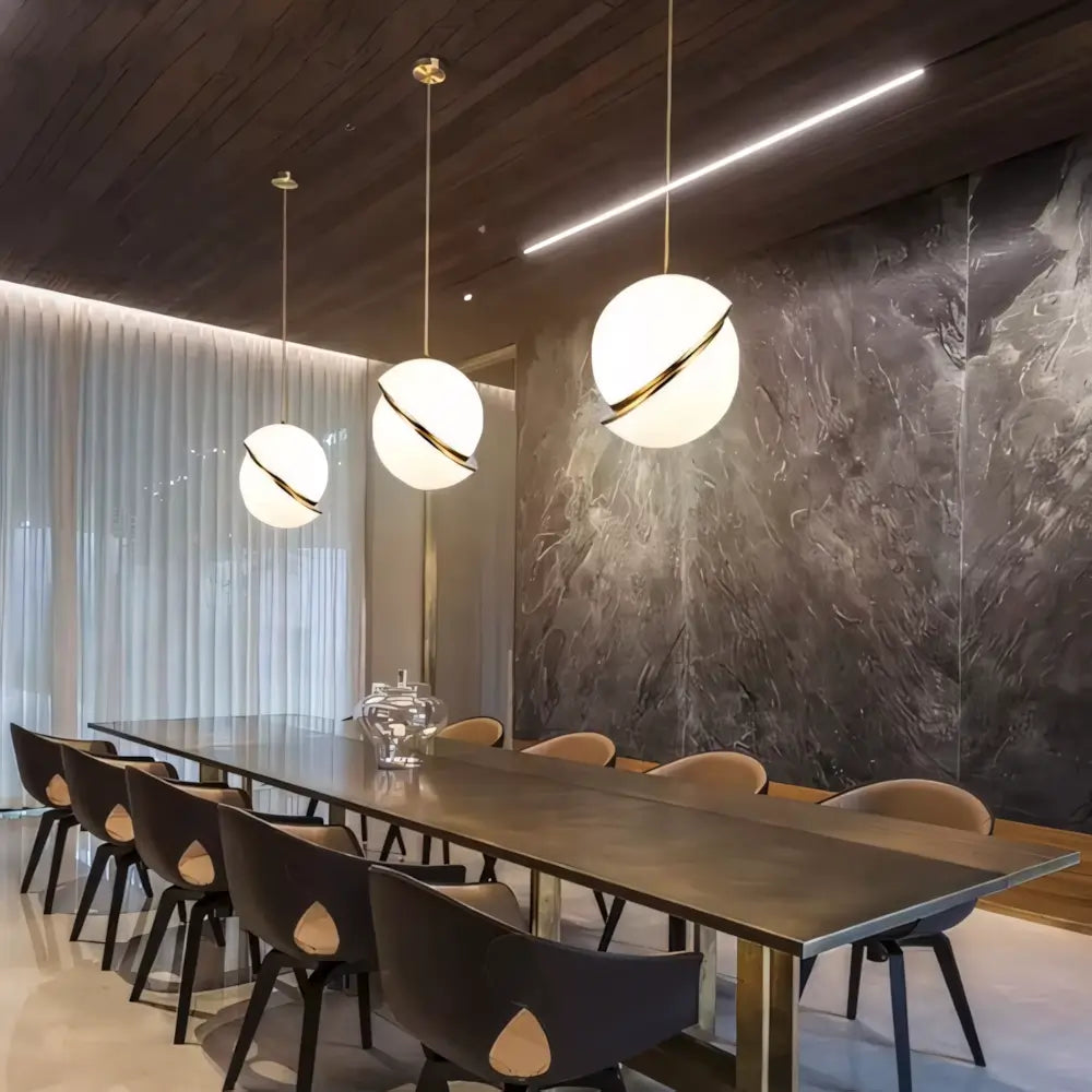 Luminaria Pendente Dourado Bola Moderno Radiant