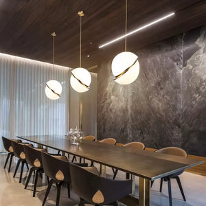 Luminaria Pendente Dourado Bola Moderno Radiant