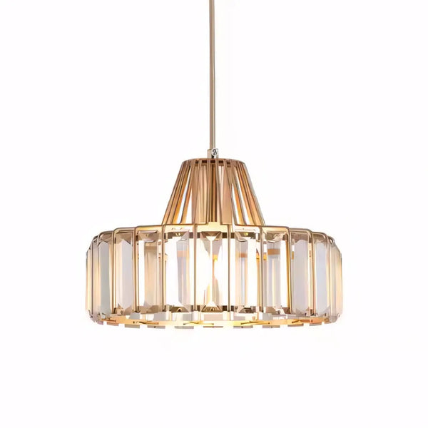 Luminaria Pendente Dourado Cristal Moderno Minimalista Radiant