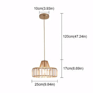 Luminaria Pendente Dourado Cristal Moderno Minimalista Radiant