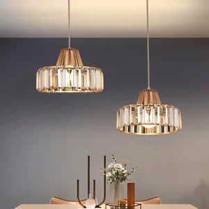 Luminaria Pendente Dourado Cristal Moderno Minimalista Radiant
