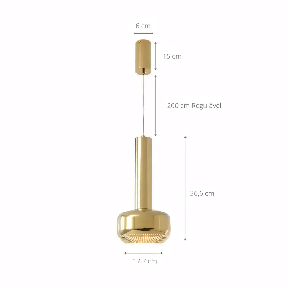 Luminaria Pendente Led Minimalista Moderno Metal Radiant 
