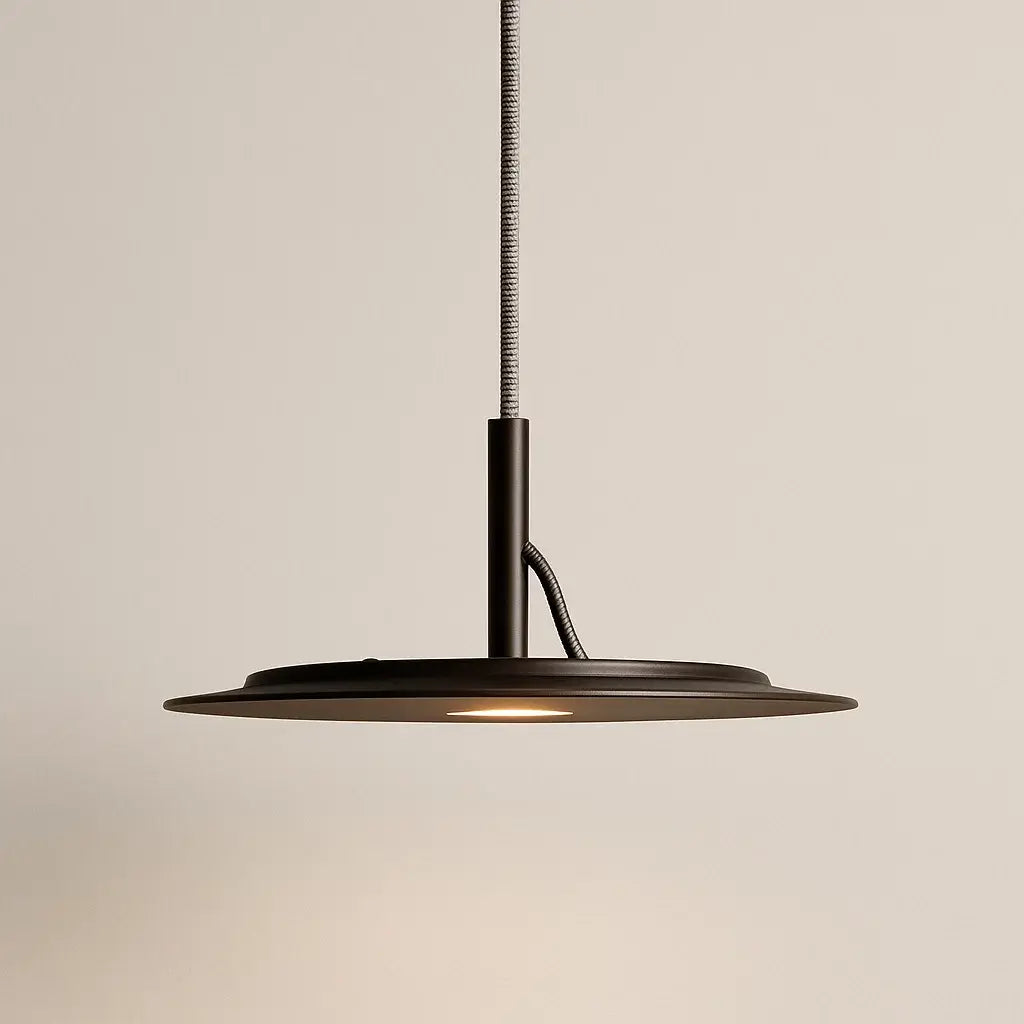 Luminária Pendente Led Moderno Minimalista Preto Tule