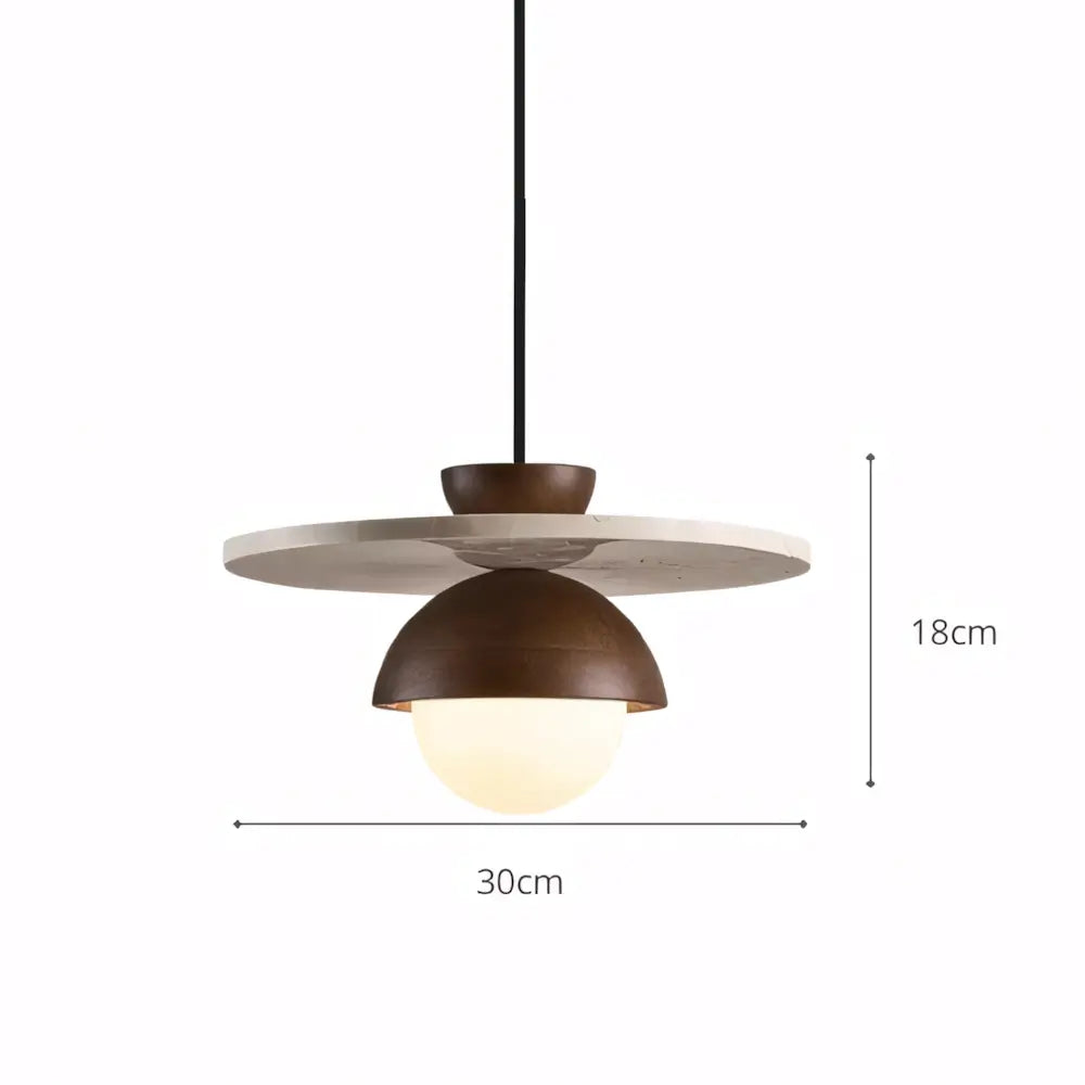 Luminaria Pendente Madeira Marmore Moderna Minimalista Radiant