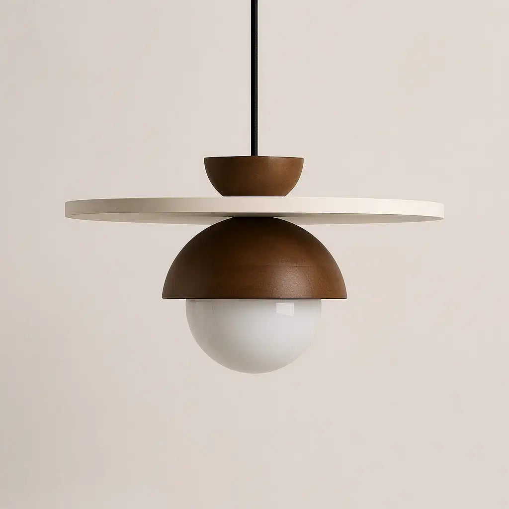 Luminária Pendente Madeira Mármore Moderna Minimalista Radiant