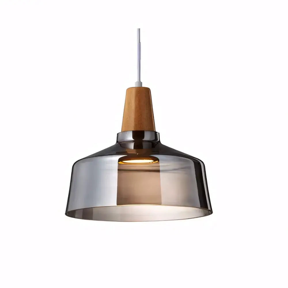 Luminaria Pendente Madeira Vidro Moderna Radiant