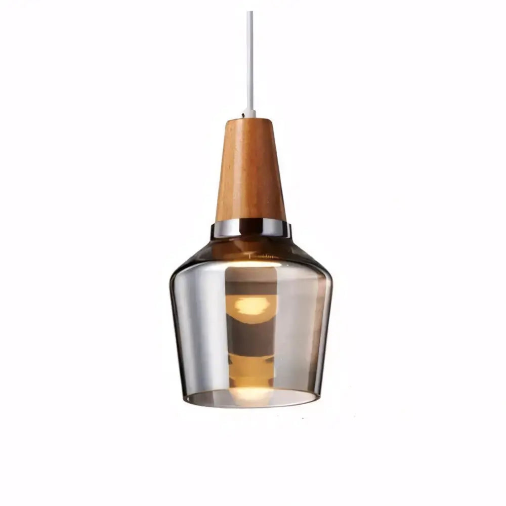 Luminaria Pendente Madeira Vidro Moderna Radiant