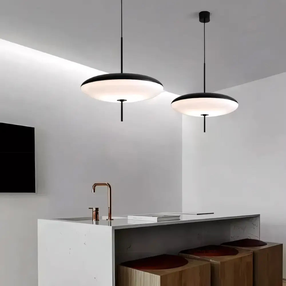 Luminaria Pendente Moderna Minimalista Disco Oval Ufo