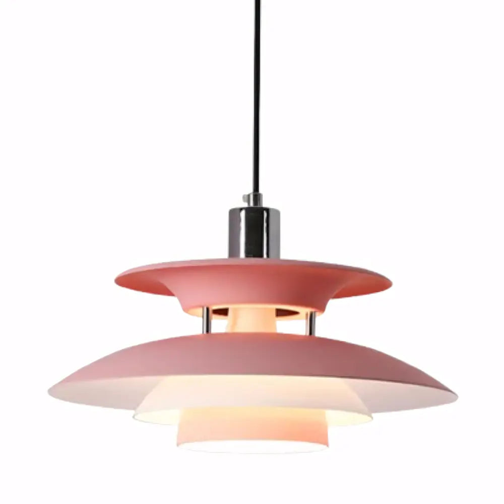 Luminaria Pendente Moderna Minimalista Metal PH5 rosa