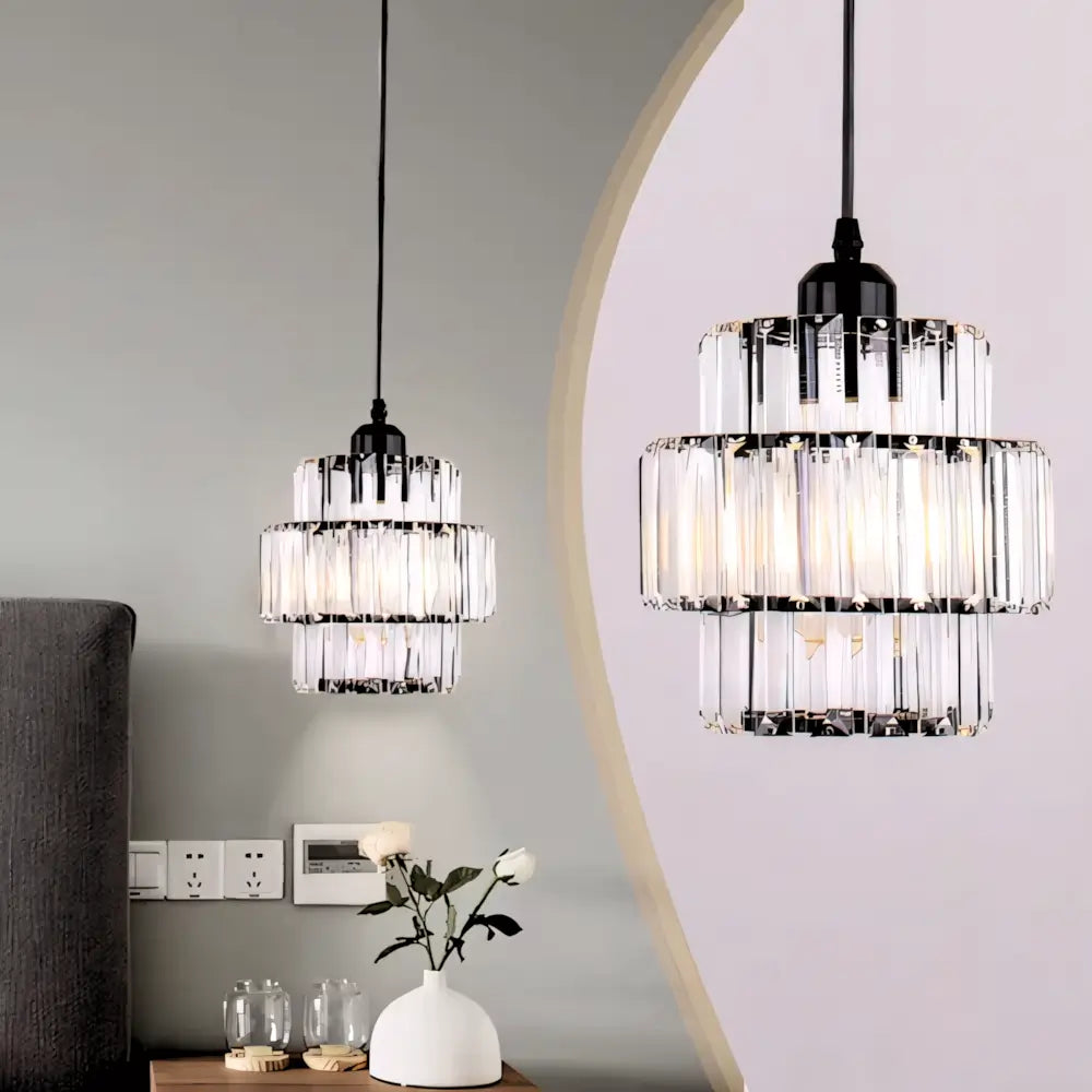 Luminária Pendente Moderno Minimalista Cristal Vidro Radiant