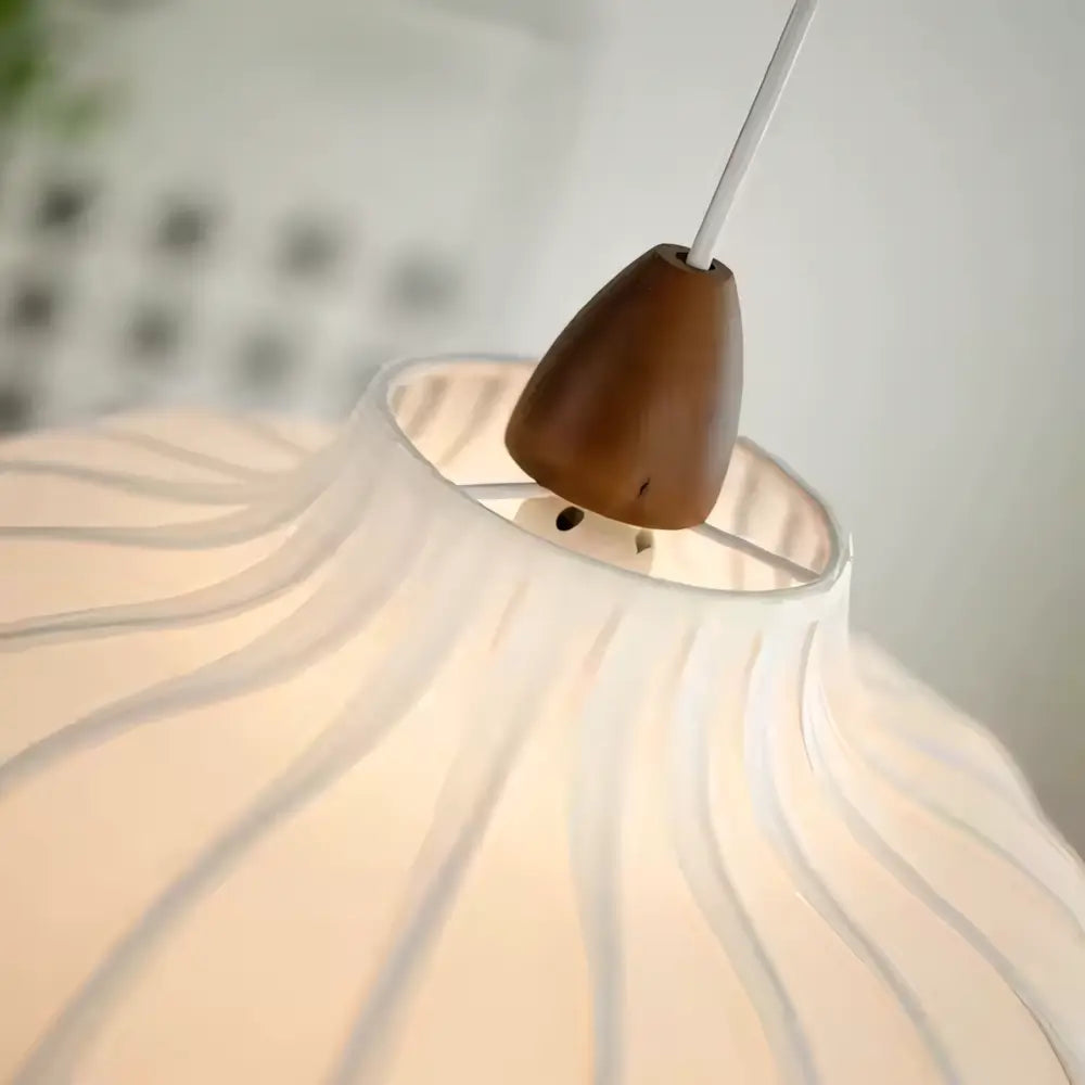 Luminaria Pendente Moderno Minimalista Madeira Tecido Radiant