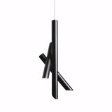 Luminaria Pendente Tubo Triplo Moderno Minimalista Radiant Preto