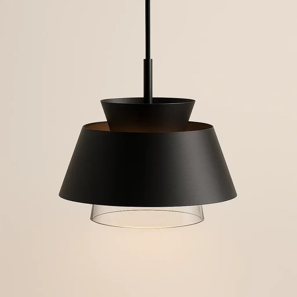 Luminária Pendente Vidro Moderno Minimalista Metal Utzon