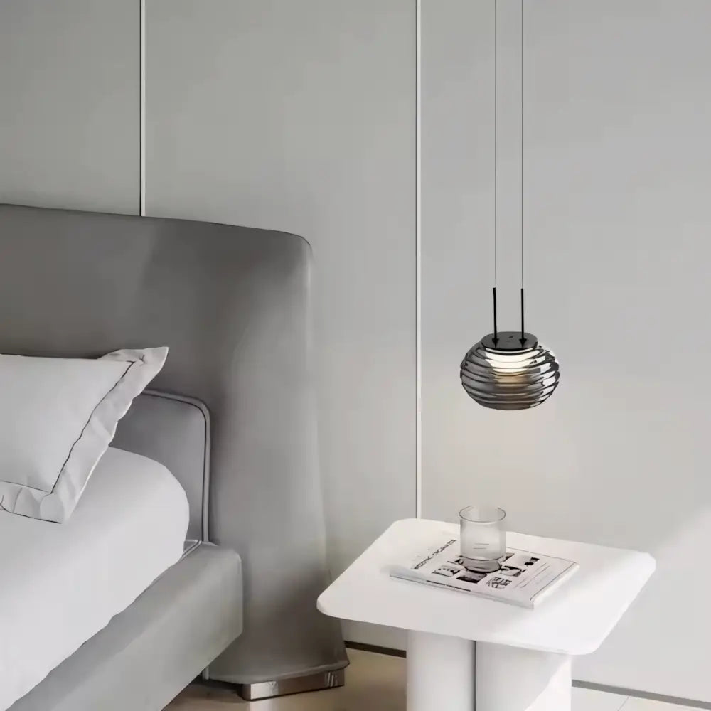 Luminaria Pendente Vidro Moderno Minimalista Preto Radiant